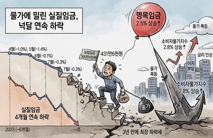 [데일리-경제만평] 월급 올라도 살기...